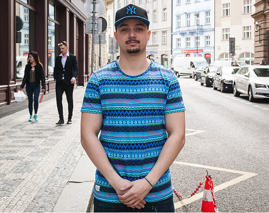 Triko New Era Native AOP Tee Blue Azure