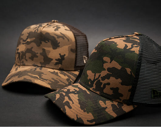 Kšiltovka New Era Seasonal Camo 9FORTY TRUCKER Woodland Camo Snapback