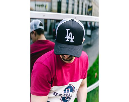 Kšiltovka New Era - MLB Clean 9FORTY Trucker - LA Dodgers - Black / White