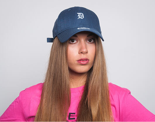 Dámská Kšiltovka New Era Linen Small Logo Detroit Tigers 9FORTY Navy Strapback