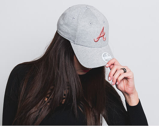 Dámská Kšiltovka New Era Jersey Essential Atlanta Braves 9FORTY Gray/Blush Strapback