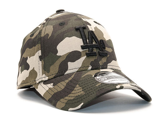 Kšiltovka New Era League Essential Los Angeles Dodgers 39THIRTY Woodland Camo/Black