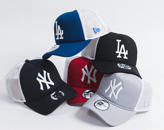 Kšiltovka New Era - MLB Clean 9FORTY Trucker - LA Dodgers - Light Royal / White