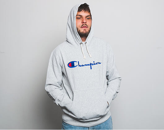 Mikina S Kapucí Champion Hooded Sweatshirt Classic Logo Grey 215210