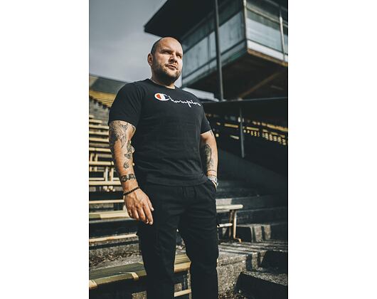 Triko Champion Crewneck T-Shirt Classic Logo Black 210972 KK001 NBK
