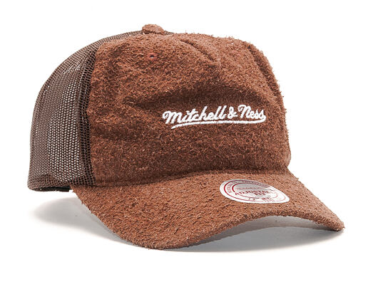 Kšiltovka Mitchell & Ness Long Hair Suede Trucker Brown Snapback