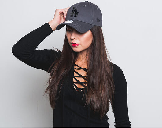 Dámská Kšiltovka New Era League Essential Los Angeles Dodgers 9FORTY Grey Heather/Black Strapback