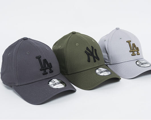 Kšiltovka New Era League Essential Los Angeles Dodgers 39THIRTY Gray/New Olive