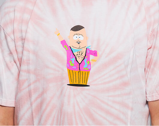 Triko HUF "South Park" Big Gay Ale Tie Dye S/S Tee Pink