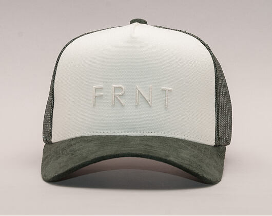 Kšiltovka UPFRONT Truth Canvas Baseball Trucker Cap Off White/ Army Green Snapback
