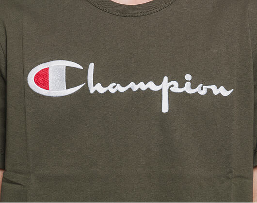 Triko Champion Crewneck T-Shirt Classic Logo Olive