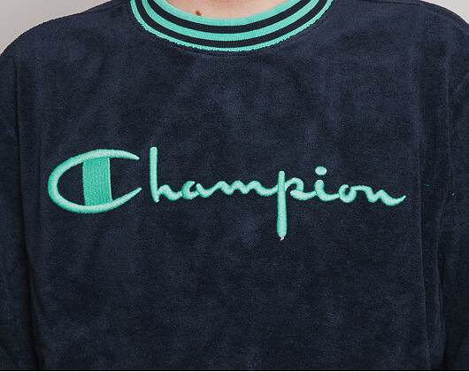 Mikina Champion Crewneck Sweatshirt Classic Logo Navy/Green