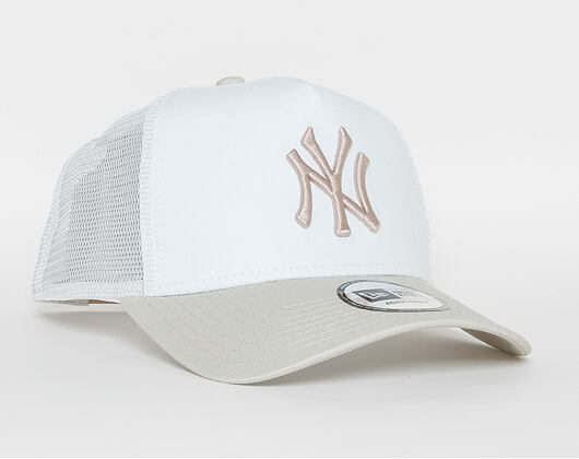 Kšiltovka New Era  League Essential New York Yankees 9FORTY A-FRAME TRUCKER  Optic White / Stone