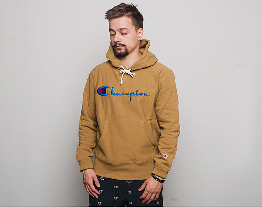 Mikina S Kapucí Champion Classic Logo Hooded Sweatshirt Brown