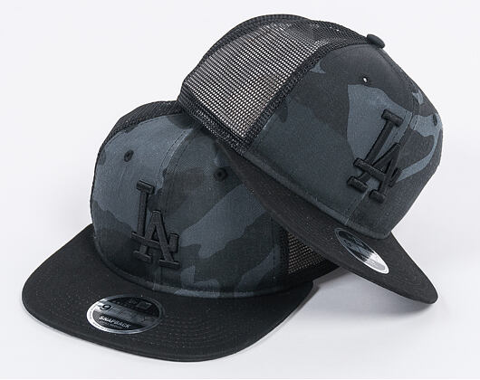 Kšiltovka New Era Trucker Washed Camo Los Angeles Dodgers 9FIFTY Marine Navy Camo Snapback