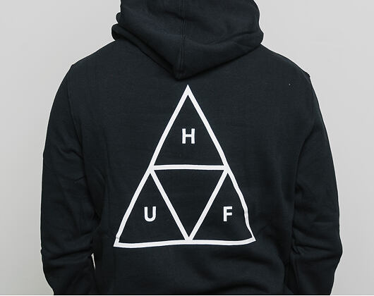 Mikina HUF Essentials Triple Triangle Hoodie Black