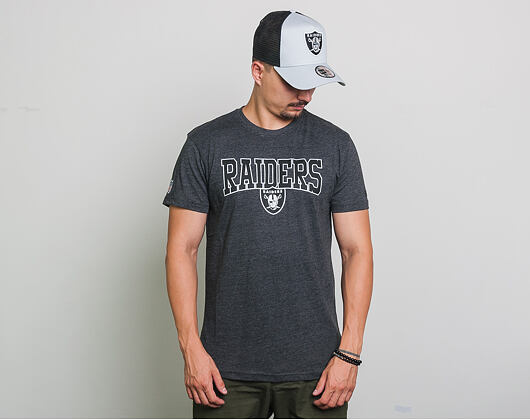 Triko New Era Team Apparel NFL Script Tee Oakland Raiders Heather Grey