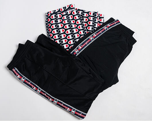 Tepláky Champion Elastic Cuff Pants All Over Logo Dark Navy