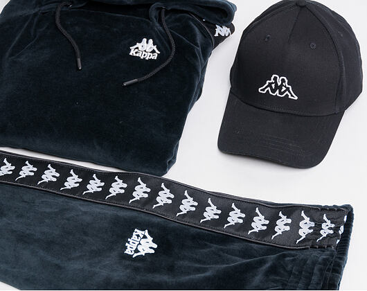 Dámská Velurová Mikina s Kapucí Kappa Authentic Asper Black/White