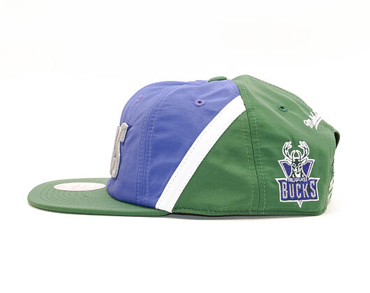 Kšiltovka Mitchell & Ness Milwaukee Bucks Anorak Purple/Green Snapback
