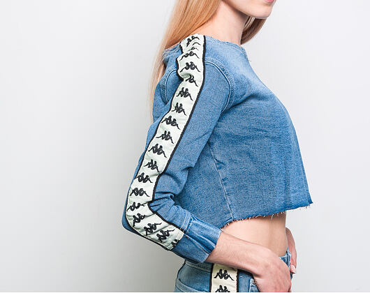 Dámský Crop Top Kappa Banda Bersy Blue/Light Cobalt/Light Beige