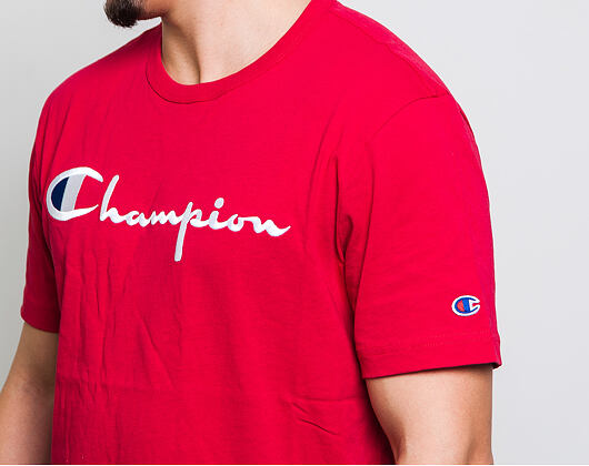 Triko Champion Crewneck T-Shirt Classic Logo Red