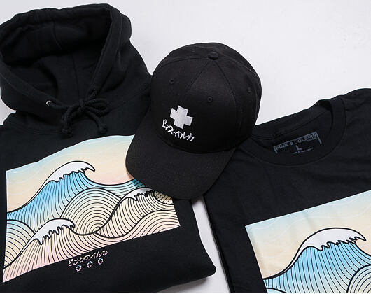 Mikina Pink Dolphin Tsunami Hoodie Black