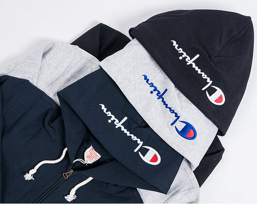 Mikina Champion Hooded Full Zip Classic Logo Navy