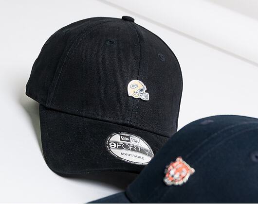 Kšiltovka New Era 9FORTY Green Bay Packers Pin Badge Black Strapback