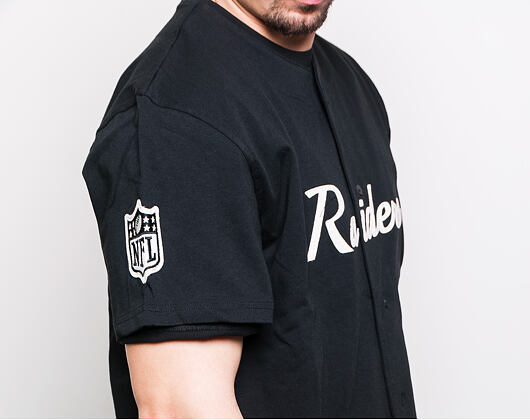 Triko New Era Oakland Raiders Script Button Up Black