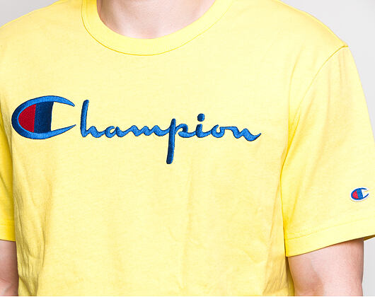 Triko Champion Crewneck T-Shirt Classic Logo Neon Yellow 210972 YS062 BTP