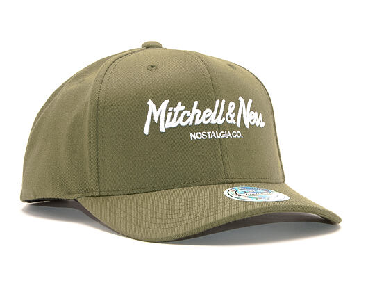 Kšiltovka Mitchell & Ness Pinscript High Crown 110 Flex-Snap Olive/White Snapback