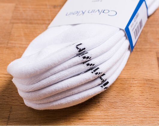 Ponožky Calvin Klein Logo Quarter White 3 Pack ECA344-10