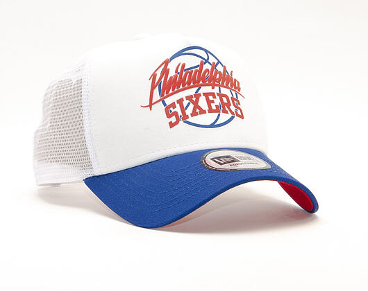 Kšiltovka New Era 9FORTY A-Frame Trucker Philadelphia 76ers Neoprene White/Royal/Fade Red
