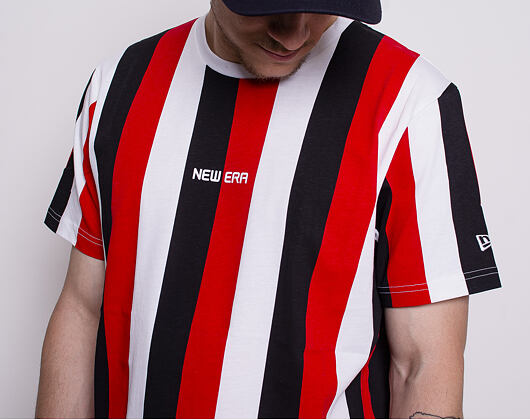 Triko New Era Contemporary Stripe Black/White/Scarlet