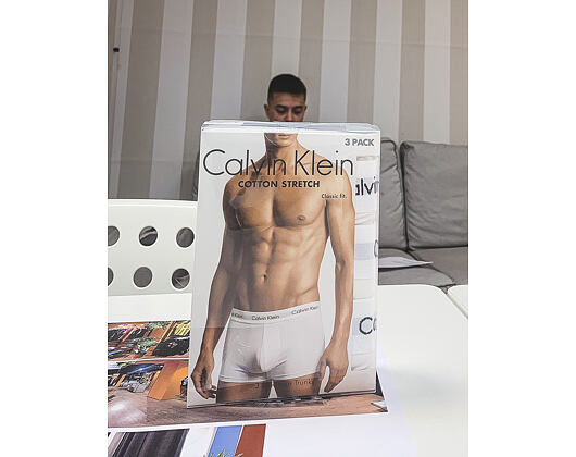 Trenýrky Calvin Klein 3 Pack Low Rise Trunk 100 White