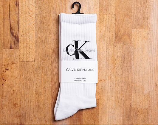 Ponožky Calvin Klein Rib White/Black ECD261-10