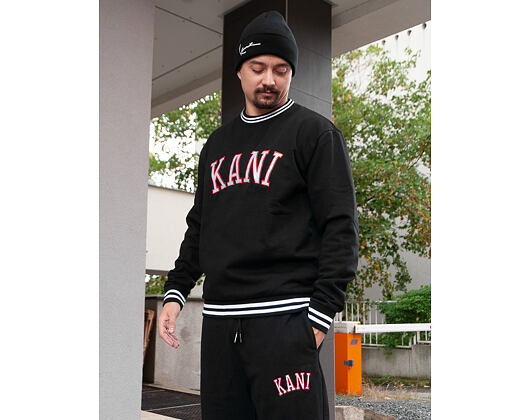 Mikina Karl Kani College Crew black/red/white