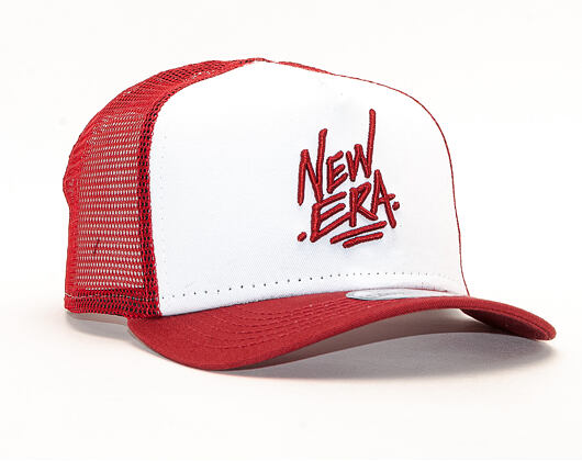 Dětská Kšiltovka New Era 9FORTY Trucker Script Toddler Optic White / Red Snapback