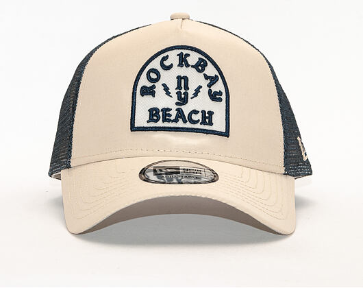 Kšiltovka New Era 9FORTY Trucker Rockbay Stone / Navy Snapback