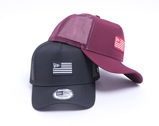 Kšiltovka New Era 9FORTY Trucker Contemporary US Flag Burgundy