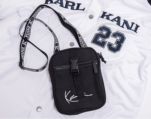 Taška Karl Kani Signature Tape Messenger Bag 4002484 Black/White