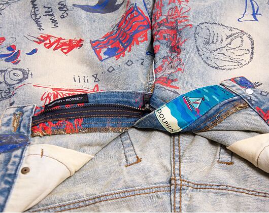 Kraťasy Pink Dolphin Liberty Scratch Denim