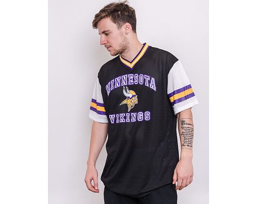 Triko New Era NFL Stripe Sleeve Oversized Tee Minnesota Vikings Black