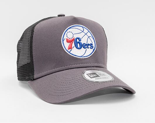 Kšiltovka New Era 9FORTY A-FRAME Trucker NBA Dark Base Team Philadelphia 76ers Graphite