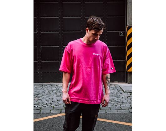 Triko Champion Crewneck T-Shirt Flame Pink 214279 PS025