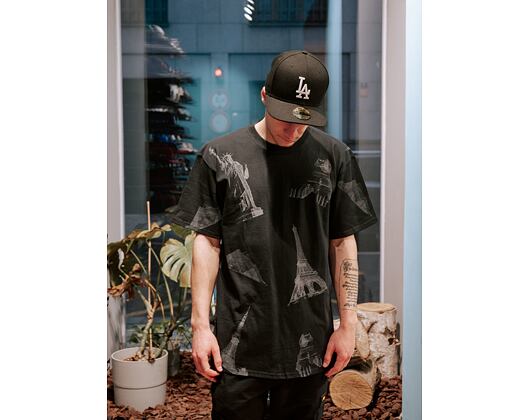 Triko HUF Landmarks T-Shirt Black
