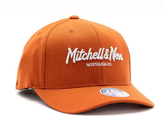 Kšiltovka Mitchell & Ness Pinscript High Crown 110 Burnt Orange / Silver Grey Snapback