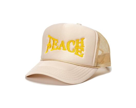 Kšiltovka Pink Dolphin TEACH PEACE HAT OH2206TPCR TAN