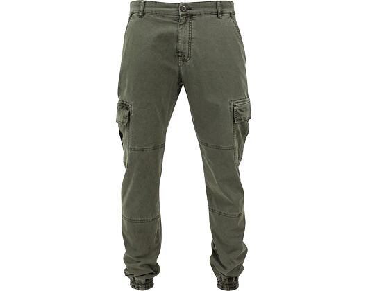 Kalhoty Urban Classic TB1435 Washed Cargo Twill Jogging Pants Olive